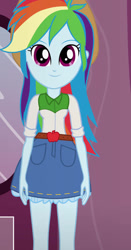 Size: 490x936 | Tagged: safe, artist:qbert2kcat, imported from derpibooru, rainbow dash, equestria girls, belt, clothes, clothes swap, cowboy hat, forthright filly, hat, shirt, skirt, solo