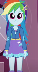 Size: 490x936 | Tagged: safe, artist:qbert2kcat, imported from derpibooru, rainbow dash, human, equestria girls, clothes swap, female, solo