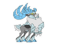 Size: 1414x1000 | Tagged: safe, artist:zetikoopa, imported from derpibooru, deer, reindeer, them's fightin' herds, armor, community related, crystal, male, stronghoof hoofstrong (tfh)