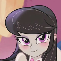 Size: 960x956 | Tagged: safe, imported from derpibooru, octavia melody, human, equestria girls, ai content, ai generated, female, generator:stable diffusion, looking at you, simple background, smiling