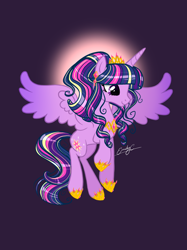 Size: 1280x1708 | Tagged: safe, artist:emilychristman, imported from derpibooru, twilight sparkle, alicorn, pony, alternate hairstyle, solo, twilight sparkle (alicorn)