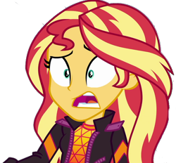 Size: 606x563 | Tagged: safe, artist:marcoequestrian98, edit, edited screencap, imported from derpibooru, screencap, sunset shimmer, human, equestria girls, background removed, equestria girls specials, female, my little pony equestria girls: sunset's backstage pass, not a vector, open mouth, shrunken pupils, simple background, solo, transparent background