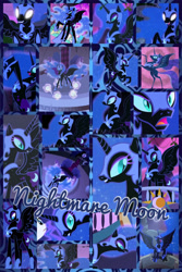 Size: 1024x1536 | Tagged: safe, artist:princessemerald7, imported from derpibooru, nightmare moon, rarity, alicorn, pony, friendship is magic, luna eclipsed, princess twilight sparkle (episode), season 1, season 2, season 4, collage, female, mare