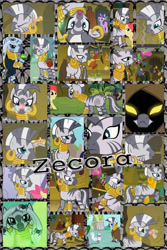 Size: 1024x1536 | Tagged: safe, artist:princessemerald7, imported from derpibooru, apple bloom, applejack, opalescence, twilight sparkle, zecora, cat, earth pony, parasprite, pony, unicorn, zebra, bridle gossip, luna eclipsed, season 1, season 2, swarm of the century, the cutie pox, appletini, collage, female, filly, foal, mare, micro, unicorn twilight, zecora's hut