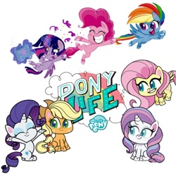 Size: 1255x1255 | Tagged: safe, imported from derpibooru, applejack, fluttershy, pinkie pie, potion nova, rainbow dash, rarity, twilight sparkle, alicorn, earth pony, pegasus, pony, unicorn, my little pony: pony life, horn, twilight sparkle (alicorn)