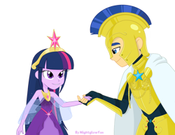 Size: 828x639 | Tagged: safe, artist:nightglowfan, imported from ponybooru, flash sentry, twilight sparkle, human, equestria girls, female, flashlight, guard, male, royal guard, shipping, simple background, straight, transparent background