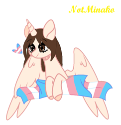 Size: 797x820 | Tagged: safe, artist:notminako, imported from ponybooru, oc, alicorn, pride, pride flag, solo, transgender pride flag