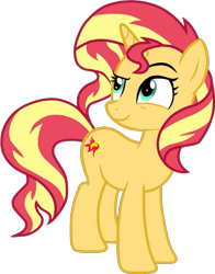 Size: 827x1054 | Tagged: safe, artist:benpictures1, imported from ponybooru, sunset shimmer, pony, unicorn, cute, female, mare, shimmerbetes, simple background, solo, transparent background, vector