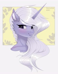 Size: 3243x4096 | Tagged: safe, artist:rexiwiksi, oc, oc only, pony, bust, female, looking at you, smiling