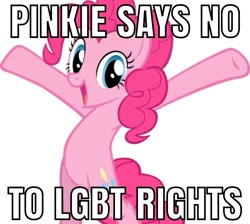 Size: 1200x1077 | Tagged: safe, edit, editor:enterusxrname, ponerpics exclusive, pinkie pie, bipedal, meme, mouthpiece, simple background, solo, white background