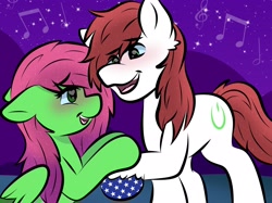 Size: 2048x1535 | Tagged: safe, artist:doodle-hooves, oc, oc only, pony, female, looking at each other, male, stallion