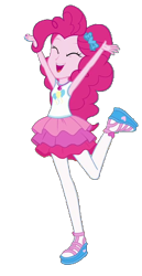 Size: 368x714 | Tagged: safe, artist:blockslikepl, edit, edited screencap, imported from derpibooru, screencap, pinkie pie, human, equestria girls, arms in the air, background removed, female, happy, not a vector, simple background, solo, transparent background