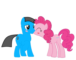 Size: 3727x2920 | Tagged: safe, artist:williamtheofficial, imported from derpibooru, pinkie pie, oc, oc:william, duo, duo male and female, female, kissing, male, shipping, simple background, straight, transparent background