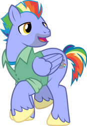 Size: 9533x13698 | Tagged: safe, artist:starryshineviolet, imported from derpibooru, bow hothoof, pegasus, pony, parental glideance, absurd resolution, clothes, male, open mouth, raised hoof, shirt, simple background, solo, stallion, transparent background, unshorn fetlocks, vector