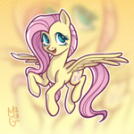 Size: 3000x3000 | Tagged: safe, artist:gmircea, imported from derpibooru, fluttershy, pegasus, pony, aside glance, female, high res, looking at you, mare, open mouth, open smile, outline, sideways glance, smiling, smiling at you, solo, spread wings, three quarter view, white outline, wings, zoom layer