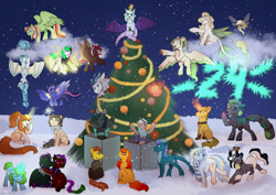 Size: 3508x2480 | Tagged: safe, artist:jjsh, imported from derpibooru, oc, oc only, alicorn, bat pony, dragon, earth pony, pegasus, pony, unicorn, bandage, bat pony oc, bat wings, box, celebration, cheering, christmas, christmas lights, christmas tree, clothes, cloud, collar, concave belly, confused, cute, cute face, dragon tail, dress, ear fluff, evil, excited, female, fish tail, fluffy, fluffy mane, garland, glasses, happy, happy new year, hat, headphones, heterochromia, high res, holiday, hoodie, horn, hug, in a tree, laughing, leonine tail, long mane, long tail, looking at someone, looking at something, looking away, looking up, magic, magic aura, male, mare, new year, night, oc name needed, on a cloud, open mouth, raised hoof, running, scarf, singing, sitting, sky, smiling, snow, sparkles, spread wings, stallion, sweater, tail, teeth, tongue out, tree, turned head, upside down, walking, wing fluff, wings, winter