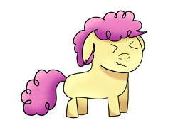 Size: 1300x953 | Tagged: safe, artist:sleeplesseevee, imported from derpibooru, li'l cheese, earth pony, pony, the last problem, atg 2024, baby, baby pony, colt, foal, male, newbie artist training grounds, outline, simple background, solo, struggling, transparent background, white outline