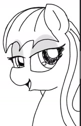 Size: 995x1535 | Tagged: safe, artist:datte-before-dawn, oc, oc only, oc:aids mare, earth pony, pony, bust, female, lidded eyes, mare, open mouth, solo