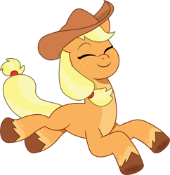 Size: 1036x1071 | Tagged: safe, artist:prixy05, imported from derpibooru, applejack, earth pony, pony, applejack's hat, cowboy hat, eyes closed, female, g4 to g5, g5, generation leap, hat, mare, my little pony: tell your tale, simple background, solo, transparent background, vector