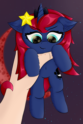 Size: 2700x4000 | Tagged: safe, artist:twinky, imported from derpibooru, princess luna, alicorn, pony, alternate hairstyle, crescent moon, ear fluff, female, fluffy, horn, mare, moon, solo