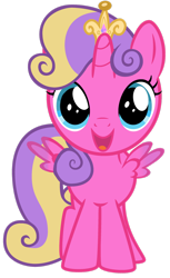 Size: 1280x2094 | Tagged: safe, artist:lizzmcclin, imported from derpibooru, princess skyla, alicorn, pony, crown, cute, female, filly, foal, jewelry, looking at you, open mouth, open smile, regalia, simple background, smiling, solo, spread wings, transparent background, vector, wings