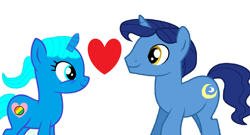 Size: 2556x1376 | Tagged: safe, artist:memeartboi, imported from derpibooru, night light, pony, unicorn, adult, alternate universe, badge, couple, crossover, cute, discussion, duo, duo male and female, duo unicorn, family, female, heart, horn, looking at each other, looking at someone, love, male, mare, nicole watterson, ponified, romance, romantic, shipping, shipping domino, smiling, stallion, the amazing world of gumball, theory