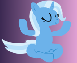 Size: 1976x1620 | Tagged: safe, artist:wissle, imported from derpibooru, trixie, pony, unicorn, atg 2024, eyes closed, female, gradient background, horn, lotus position, mare, meditation, newbie artist training grounds, sitting, solo, yoga