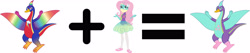 Size: 4820x1024 | Tagged: safe, artist:dupontsimon, editor:jbrony, imported from derpibooru, fluttershy, rainbow dash, bird, fanfic:choose your own magic ending, equestria girls, birdified, fanfic art, my little pony equestria girls: better together, simple background, species swap, superhero, transformation, vector, white background