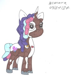 Size: 1170x1235 | Tagged: safe, artist:cmara, imported from derpibooru, unicorn, female, g5, horn, simple background, solo, violette rainbow, white background