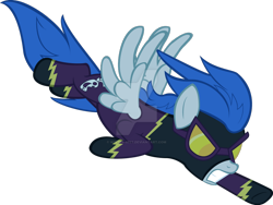 Size: 1024x770 | Tagged: safe, artist:winter-mist, imported from derpibooru, nightshade, pegasus, pony, deviantart watermark, diving, female, gritted teeth, mare, obtrusive watermark, shadowbolts, shadowbolts uniform, simple background, solo, teeth, transparent background, watermark