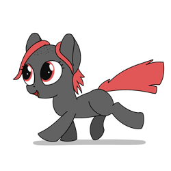 Size: 2000x2000 | Tagged: artist needed, safe, imported from derpibooru, oc, oc only, oc:zippers, earth pony, pony, bald, cute, female, filly, foal, happy, red eyes, running, simple background, solo, transparent background