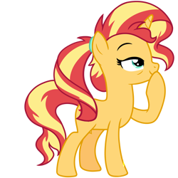 Size: 1280x1280 | Tagged: safe, artist:scienset, edit, edited screencap, imported from derpibooru, screencap, sunset shimmer, the last problem, simple background, solo, transparent background