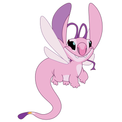 Size: 1500x1500 | Tagged: safe, artist:prixy05, imported from derpibooru, pipp petals, alien, experiment, female, g5, lilo and stitch, simple background, solo, species swap, transparent background, vector, wings