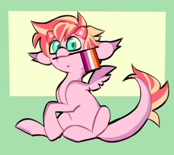 Size: 1880x1676 | Tagged: safe, artist:twi_sfw, imported from derpibooru, oc, oc only, pegasus, pony, cute, female, lesbian, lesbian pride flag, mare, pegasus oc, pegasus wings, pride, pride flag, pride month, small wings, wings