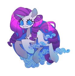 Size: 1220x1230 | Tagged: safe, artist:cutesykill, imported from derpibooru, rarity, pony, unicorn, big ears, big eyes, blue eyelashes, blue eyes, blue sclera, circle background, cloud, colored, colored horn, colored muzzle, colored pinnae, colored sclera, concave belly, female, horn, in air, leg fluff, long mane, long tail, mare, no catchlights, purple mane, purple tail, ringlets, shiny mane, shiny tail, simple background, slit pupils, smiling, solo, sparkly mane, sparkly tail, tail, thick eyelashes, thick legs, thin, unicorn horn, white background, white coat