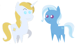 Size: 11970x6975 | Tagged: safe, artist:stagetechyart, artist:tikibat, edit, imported from derpibooru, vector edit, prince blueblood, trixie, pony, unicorn, absurd resolution, bluetrix, chibi, cute, duo, duo male and female, female, happy, horn, male, pointy ponies, prince bluebetes, raised hoof, shipping, simple background, smiling, straight, transparent background, vector