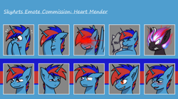 Size: 1500x833 | Tagged: safe, artist:skydreams, imported from derpibooru, oc, oc only, oc:heart mender, alicorn, bat pony, bat pony alicorn, kirin, nirik, pony, angry, bat wings, blushing, commission, deadpan, emotes, facehoof, fire, flustered, glowing, glowing eyes, horn, hug, licking, licking lips, male, shiny eyes, smiling, smirk, stallion, tongue out, white eyes, wings