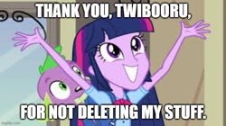 Size: 668x374 | Tagged: safe, imported from twibooru, screencap, spike, twilight sparkle, dog, equestria girls, image, meta, needs more jpeg, solo, spike the dog, twibooru