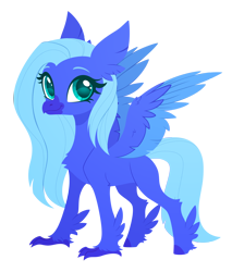Size: 2420x2835 | Tagged: safe, artist:belka-sempai, imported from derpibooru, part of a set, oc, oc only, oc:water wings, classical hippogriff, hippogriff, classical hippogriffied, colored wings, commission, female, hippogriffied, simple background, smiling, solo, species swap, spread wings, transparent background, wings, ych result