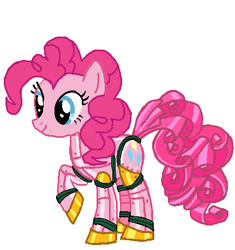 Size: 431x459 | Tagged: safe, artist:qjosh, imported from derpibooru, pinkie pie, earth pony, pony, robot, robot pony, female, roboticization, solo, transformation, transformation sequence