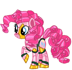 Size: 469x456 | Tagged: safe, artist:qjosh, imported from derpibooru, pinkie pie, earth pony, pony, robot, robot pony, female, palindrome get, pinkie bot, roboticization, simple background, solo, transformation, transformation sequence, white background
