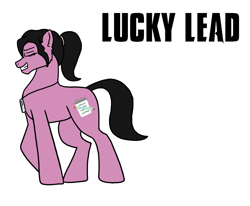 Size: 903x744 | Tagged: safe, artist:lionpatriot, imported from derpibooru, oc, oc only, oc:lucky lead, earth pony, pony, fanfic:stallion of tomorrow, dc comics, lois lane, ponified, ponytail, simple background, solo, white background