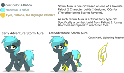 Size: 10000x5946 | Tagged: safe, artist:jhayarr23, imported from derpibooru, oc, oc only, oc:storm aura, pegasus, fallout equestria, commissioner:solar aura, fallout, pegasus oc, reference sheet, simple background, tattoo, transparent background, wings