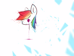 Size: 4000x3000 | Tagged: safe, artist:aitureria, imported from derpibooru, rainbow dash, pegasus, pony, 2015, abstract, broken, crying, female, mare, one eye closed, shattered, solo