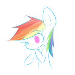 Size: 1000x1000 | Tagged: safe, artist:aitureria, imported from derpibooru, rainbow dash, pony, simple background, solo, white background