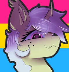 Size: 3829x4000 | Tagged: safe, artist:skylarty, imported from derpibooru, oc, oc:nighty morphy, advertisement, commission, icon, pansexual pride flag, pride, pride flag, ych example, your character here