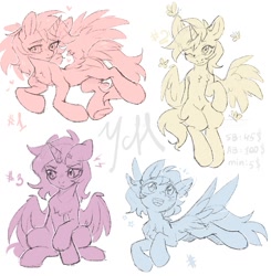 Size: 1252x1280 | Tagged: safe, imported from derpibooru, oc, butterfly, pony, any gender, any race, any species, commission, lying down, sitting, sketch, ych sketch, your character here