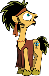 Size: 1024x1596 | Tagged: safe, artist:andy price, artist:brunursus, idw, imported from derpibooru, flax seed, earth pony, pony, my little pony micro-series, hippie, male, micro-series #3, open mouth, simple background, stallion, transparent background, vector