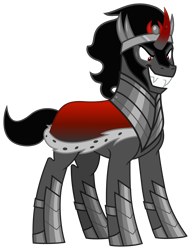 Size: 2844x3730 | Tagged: safe, artist:mlgtrap, imported from derpibooru, king sombra, pony, umbrum, unicorn, the beginning of the end, antagonist, armor, cape, clothes, evil grin, grin, horn, male, simple background, smiling, solo, stallion, transparent background, vector