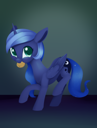 Size: 1596x2109 | Tagged: safe, artist:dusthiel, imported from derpibooru, princess luna, alicorn, pony, cookie, food, solo